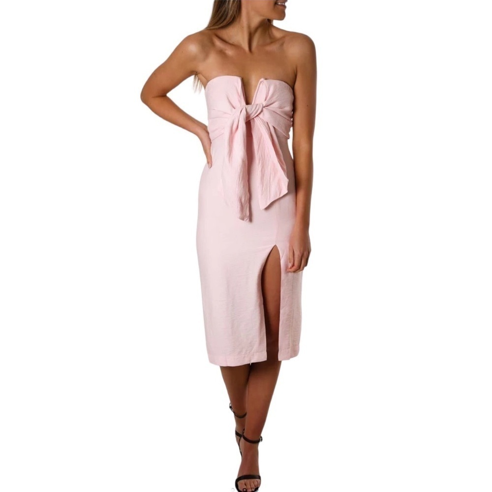 SNDYS. Women’s Villa Strapless Dress Pale Pink Size XS